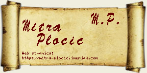 Mitra Pločić vizit kartica